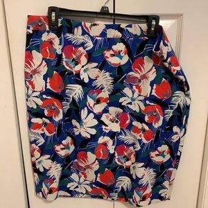 J Crew pencil skirt multi floral size 14